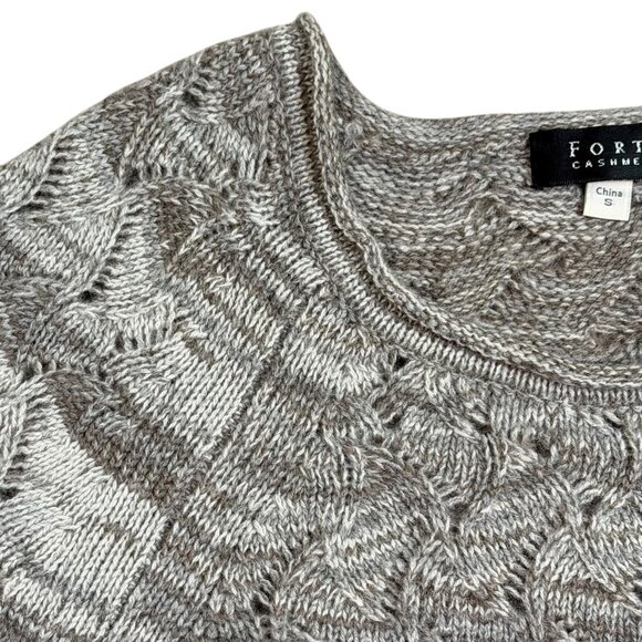 Forté Cashmere Women’s Light Brown Knit Pullover Sweater – Size Small - Picture 6 of 7
